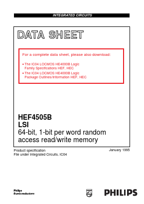 HEF4505BD Datasheet PDF Philips Electronics