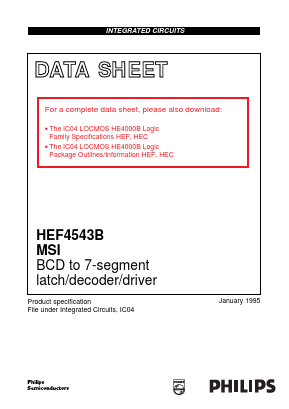 HEF4543BPB Datasheet PDF Philips Electronics