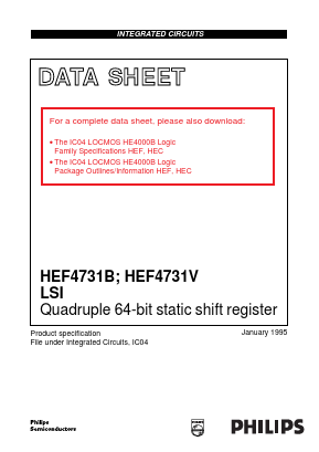 HEF4731 Datasheet PDF Philips Electronics