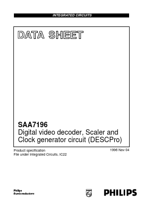 SAA7196H Datasheet PDF Philips Electronics