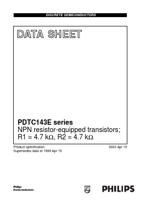 PDTC143E Datasheet PDF Philips Electronics