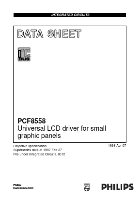 PCF8558U/9/F2 Datasheet PDF Philips Electronics