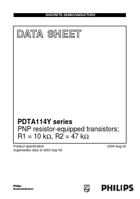 PDTA114YK Datasheet PDF Philips Electronics