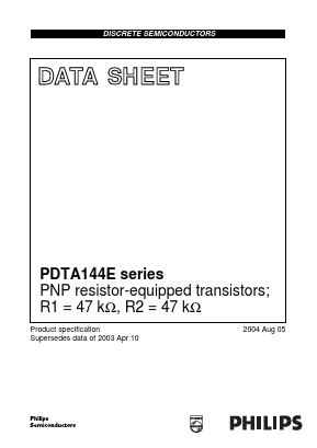 PDTA144E Datasheet PDF Philips Electronics