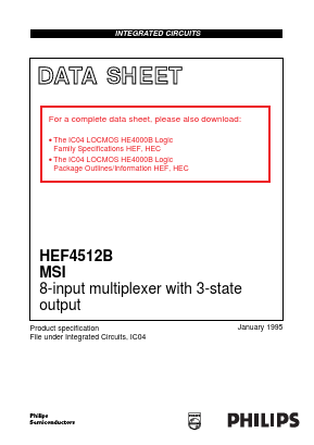 HEF4512BU Datasheet PDF Philips Electronics