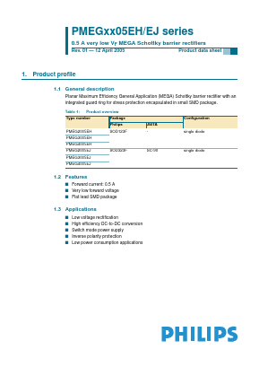 PMEG2005EH Datasheet PDF Philips Electronics