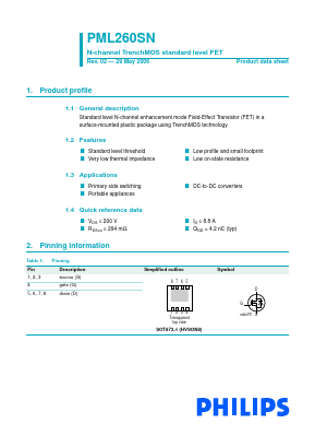PML260SN_2 Datasheet PDF Philips Electronics