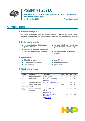 PSMN1R1-25YLC Datasheet PDF Philips Electronics