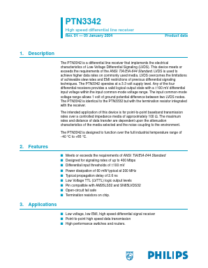 PTN3342D Datasheet PDF Philips Electronics