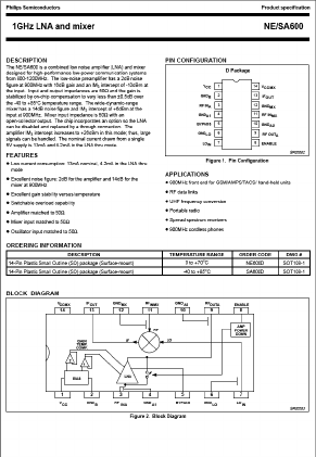 SA600 Datasheet PDF Philips Electronics