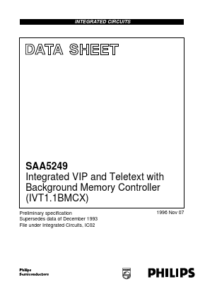 SAA5249P Datasheet PDF Philips Electronics