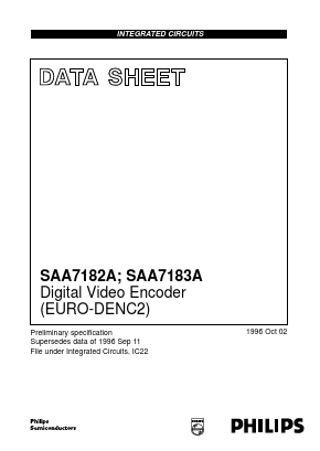 SAA7183A Datasheet PDF Philips Electronics