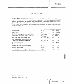 TDA3560 Datasheet PDF Philips Electronics