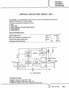 TDA3651 Datasheet PDF Philips Electronics