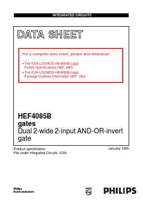 HEF4085BP Datasheet PDF Philips Electronics