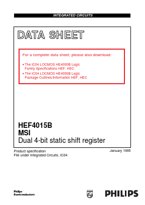 HEC4015BDF Datasheet PDF Philips Electronics