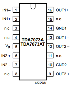 TDA7073AT/N2 Datasheet PDF Philips Electronics
