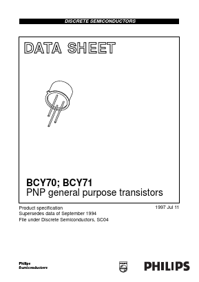 BCY70 Datasheet PDF Philips Electronics