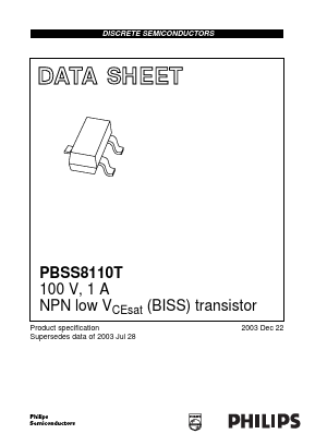 PBSS8110T Datasheet PDF Philips Electronics