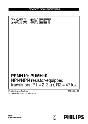PUMH10 Datasheet PDF Philips Electronics