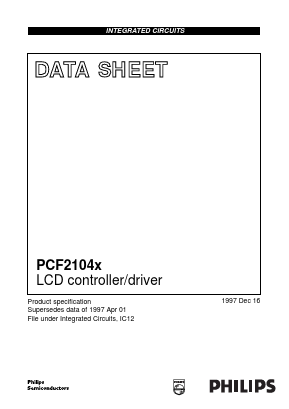 PCF2104LU/2 Datasheet PDF Philips Electronics