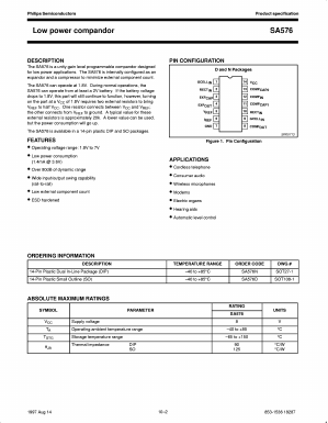SA576N Datasheet PDF Philips Electronics