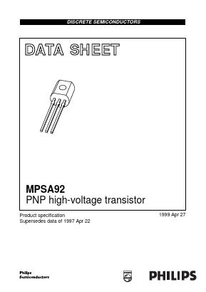 MPSA92 Datasheet PDF Philips Electronics