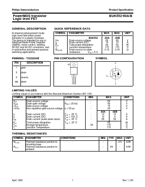 BUK552-60A Datasheet PDF Philips Electronics