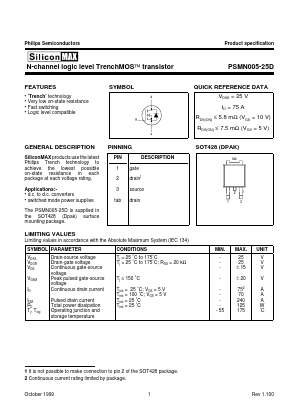 PSMN005-25D Datasheet PDF Philips Electronics