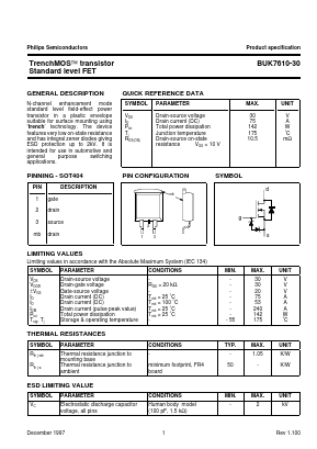 BUK7610-30 Datasheet PDF Philips Electronics