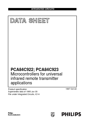 PCA84C922 Datasheet PDF Philips Electronics