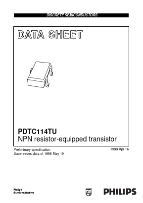 PDTC114TU_99 Datasheet PDF Philips Electronics