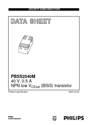 PBSS2540M Datasheet PDF Philips Electronics