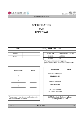 LC151X01 Datasheet PDF Philips Electronics