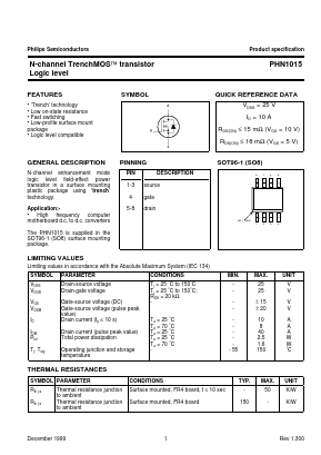 PHN1015 Datasheet PDF Philips Electronics