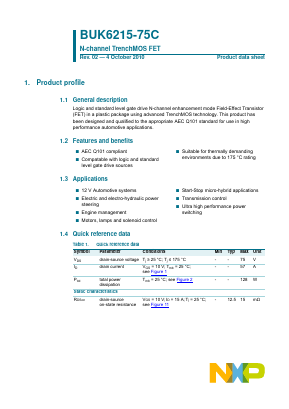 BUK6215-75C Datasheet PDF Philips Electronics