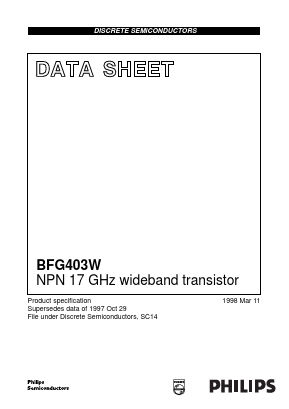 BFG403W Datasheet PDF Philips Electronics