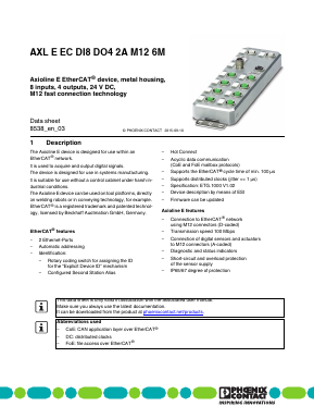 8538 Datasheet PDF Phoenix Contact