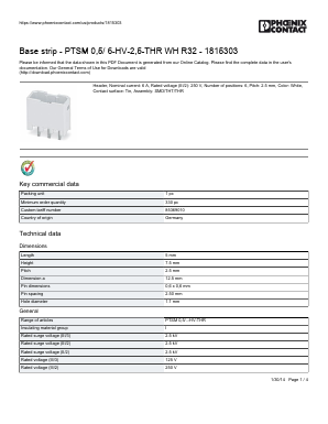 1815303 Datasheet PDF Phoenix Contact