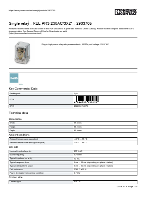 2903705 Datasheet PDF Phoenix Contact