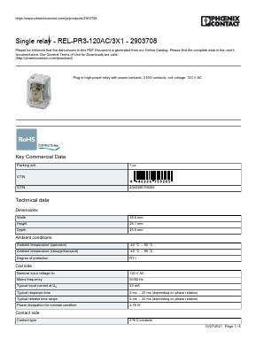 2903708 Datasheet PDF Phoenix Contact