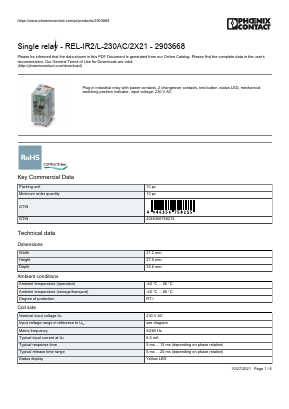 2903668 Datasheet PDF Phoenix Contact