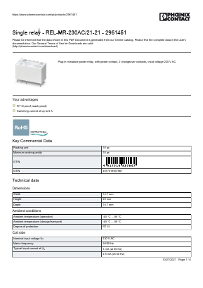 2961451 Datasheet PDF Phoenix Contact