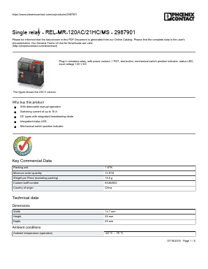 2987901 Datasheet PDF Phoenix Contact