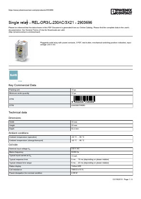 2903696 Datasheet PDF Phoenix Contact