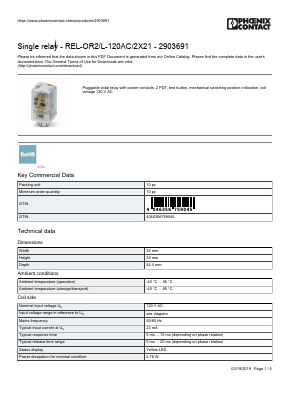 2903691 Datasheet PDF Phoenix Contact