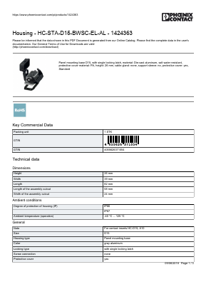 1424363 Datasheet PDF Phoenix Contact