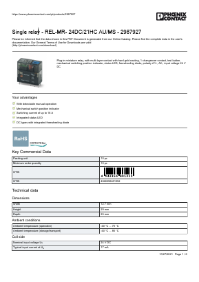 2987927 Datasheet PDF Phoenix Contact