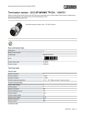 1434701 Datasheet PDF Phoenix Contact