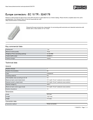 3240178 Datasheet PDF Phoenix Contact